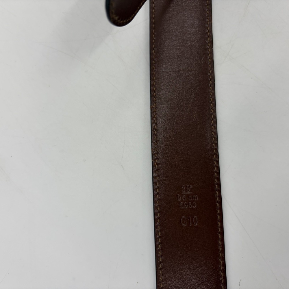 COACH Mens 38 Dress Belt Brown Genuine Calfskin #5953 100% Brass Buckle 36.5-40" - Picture 3 of 8